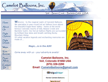Tablet Screenshot of camelotballoons.com